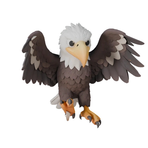 Cartoon Bald Eagle 3D Model - Stylized Asset for Animation