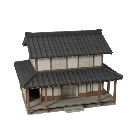 Modèle 3D de maison japonaise pour Unity - Ressource de jeu pour l'architecture