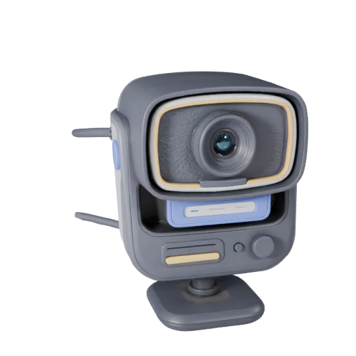 Modèle 3D de Webcam sans Fil Stylisée pour Jeux Occasionnels