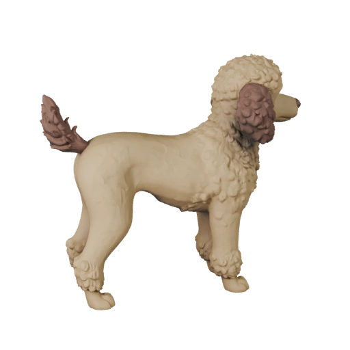 Hohe Poly Pudelhund 3D-Modell - Detailliertes STL-Asset zum Drucken