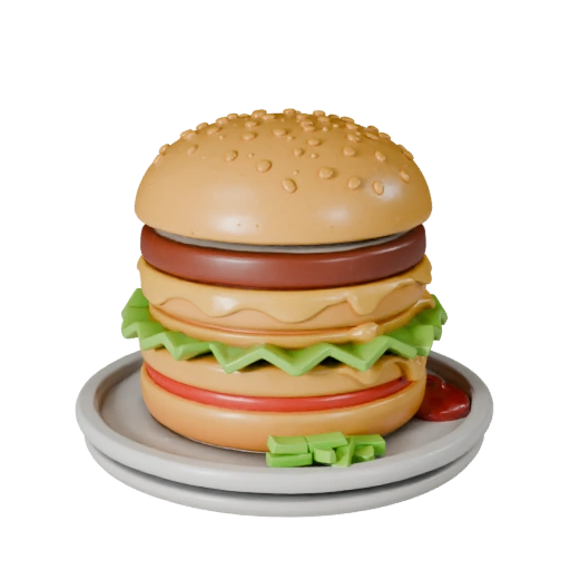 STL 3D модель бургера из ресторана для 3D-печати