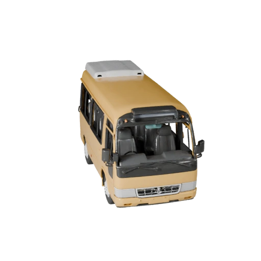 Modèle 3D de Minibus Haute Poly pour Rendu Studio Actif PBR