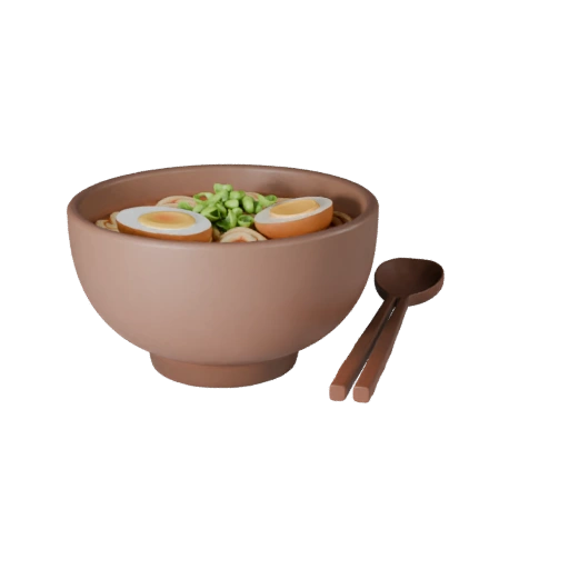 Ramen Noodle Bowl 3D AR Asset for WebGL Browser Use