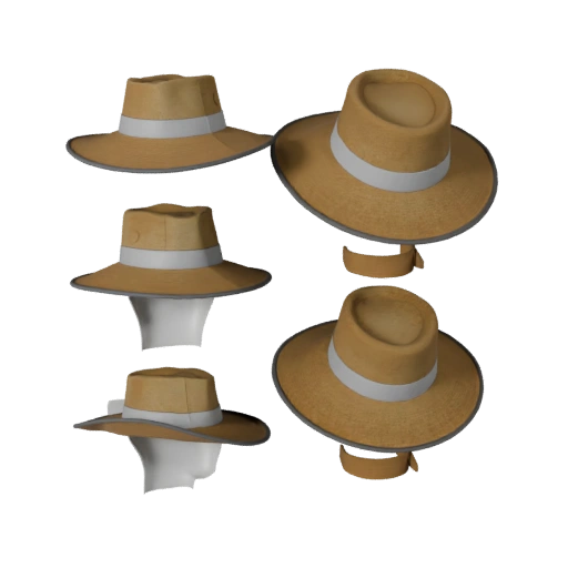 AR Ready Wide Brim Hat 3D Web Asset for Online Use