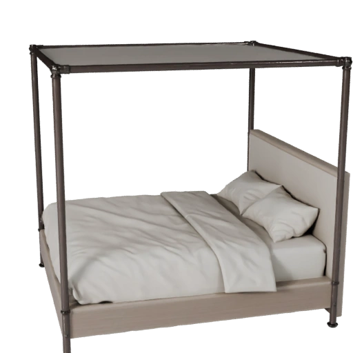Modular Canopy Queen Bed 3D Kit Asset for Builders