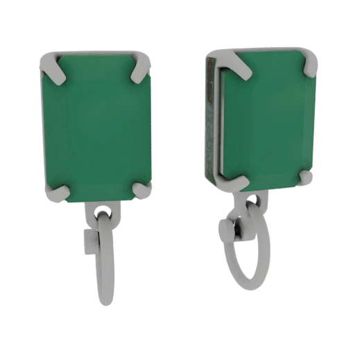 Detailed Emerald Earrings 3D Hero Asset for Studio