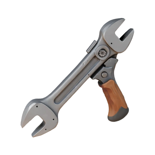 Stylized Worn Wrench 3D Game Asset for Indie Levels