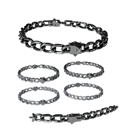 Minimal Bracelet And Earring Set 3D Casual Game Asset