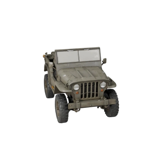 Low Poly WWII Militär Jeep 3D Modell für Unity & Unreal