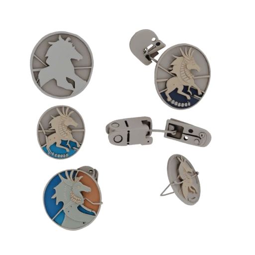 Broche con Cameo de Motivo Animal para Catálogo 3D