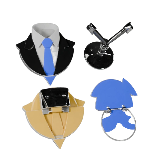 Round Tie Clip 3D Asset for Casual and Indie Games