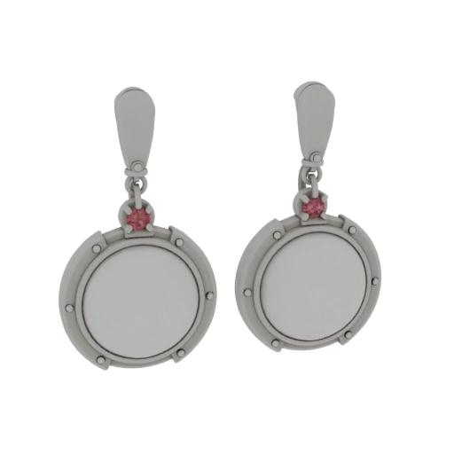 AR Ready Ruby Earrings 3D Web Asset for Online Use