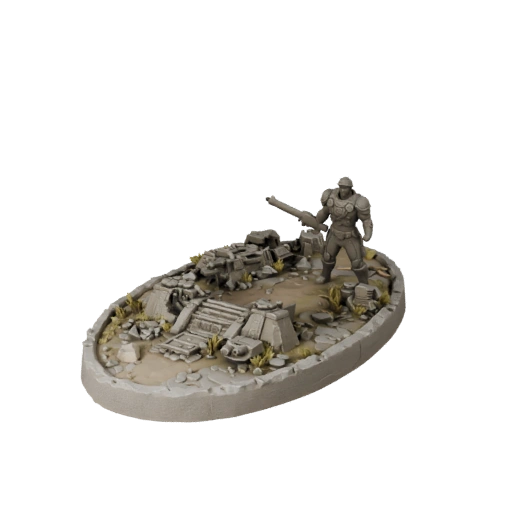 Collectible Ruined Scenic Base | Display Pack 3D Asset