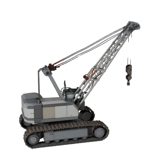 Low Poly Mobile Crane 3D Asset for Realtime Levels