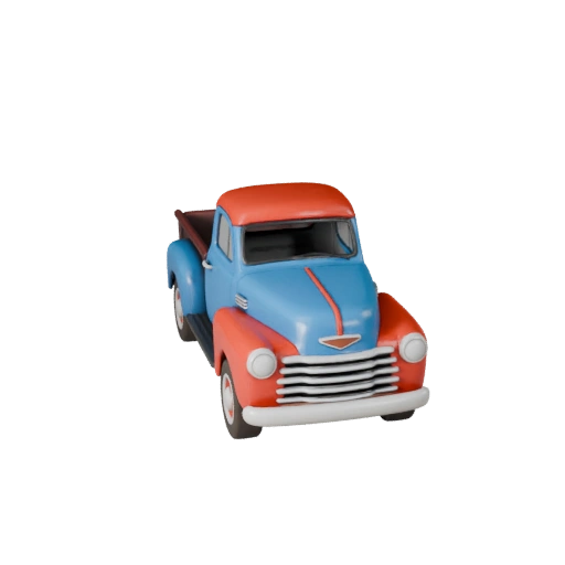 Camionnette vintage dessin animé 3D - Jeu stylisé