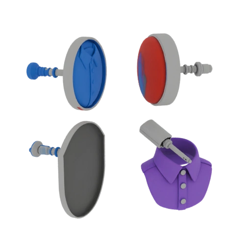 Gem Set Shirt Stud 3D Asset for Online Store Pages