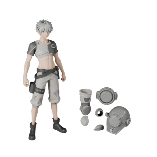 Modelo de Personagem Guerreiro Anime - Articulado