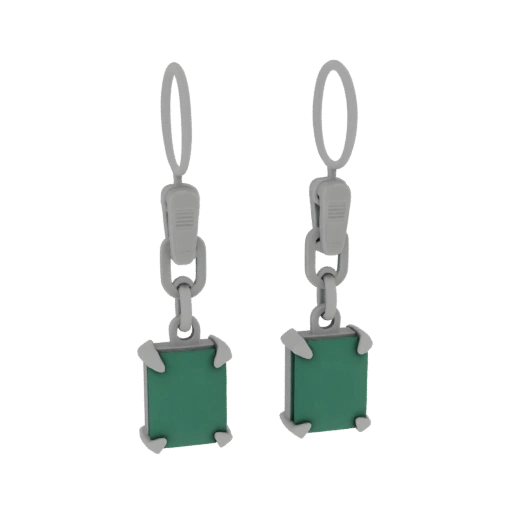 Realistic Emerald Earrings 3D Asset for Studio Use
