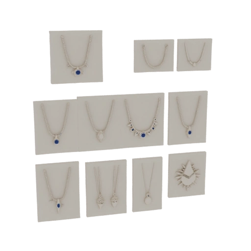 Minimal Jewelry Set 3D Display Asset for Showcases