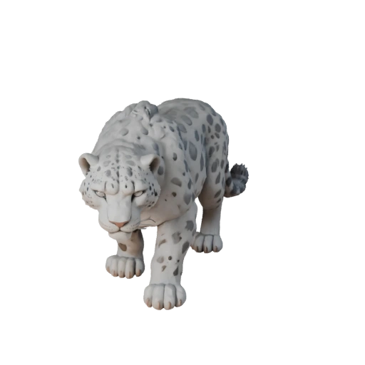 High Poly Snow Leopard 3D Model - Detailed STL Asset for Printing