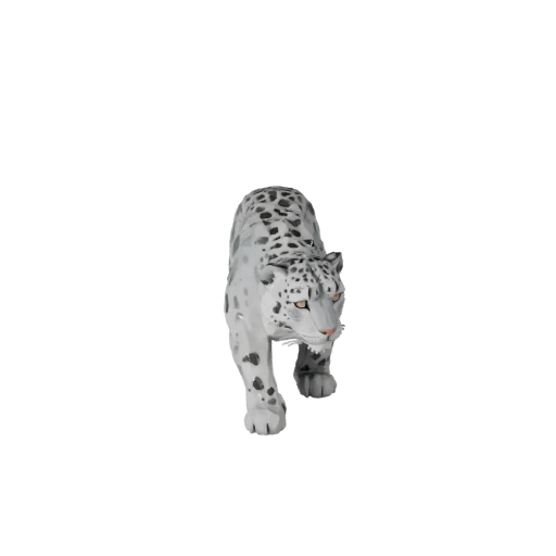 Low Poly Snow Leopard 3D Model - Unity Game Asset with FBX