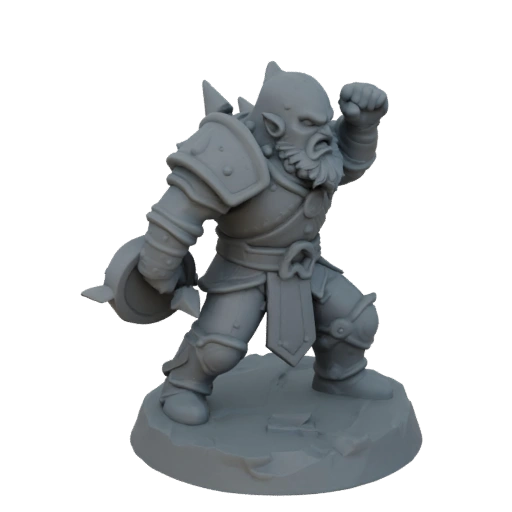 Fantasy Zwerg Krieger Miniatur STL - Ladehaltung