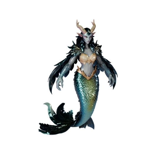 Low Poly Mermaid 3D Model - Unity Game Asset with FBX | Royalty-Free