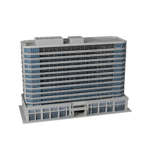 Печатное офисное здание STL 3D модель - Масштабный ассет