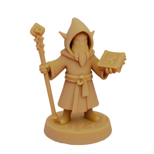 Fantasy Elfo Oscuro Mago Miniature STL - Posa d'Attacco