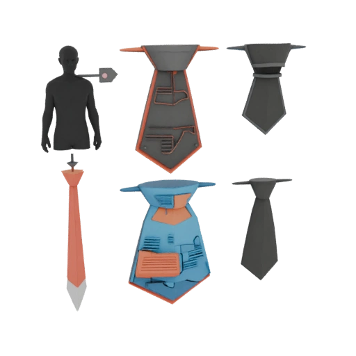 Modello STL Stampabile di Cravatta Asset 3D per Resina e Stampa FDM