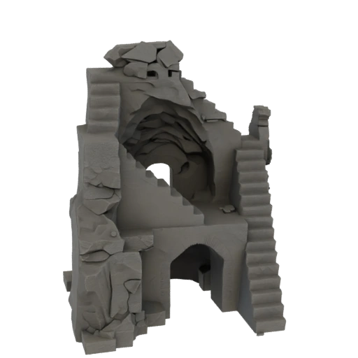 Cavern Stairs Module STL Ruins And Caves for 3D Resin Print