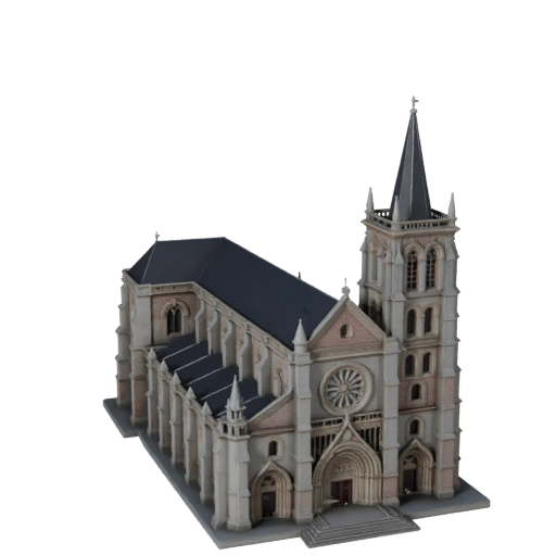 3D модель собора - Реалистичный актив для архитектурной визуализации