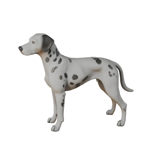 High Poly Dalmatian Dog 3D Model - Detailed STL Asset for Printing