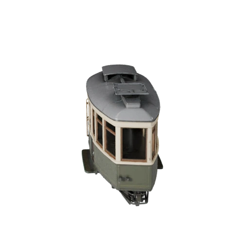 Modèle 3D de Tramway Vintage Haute Poly pour Rendu Studio