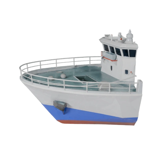 Low Poly Ferry 3D Model for Unity & Unreal PBR Asset