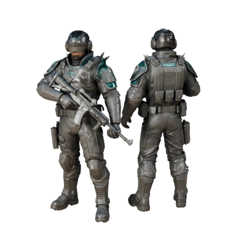 Modello Personaggio Soldato Nemico Sci-Fi - Modellato