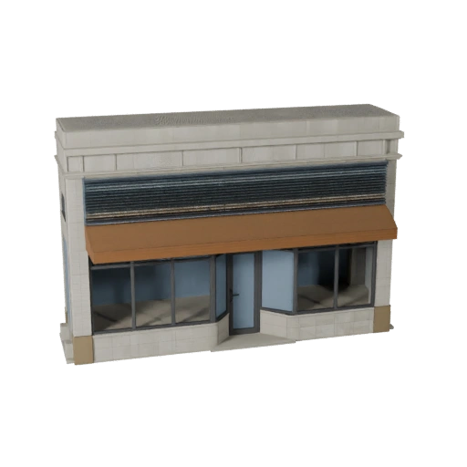 Printable Storefront Facade STL 3D Model - Scale Asset