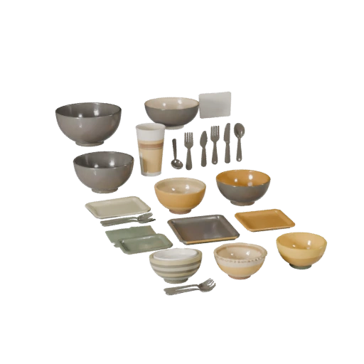 Set 3D Piatto da Insalata da Picnic per Browser Online