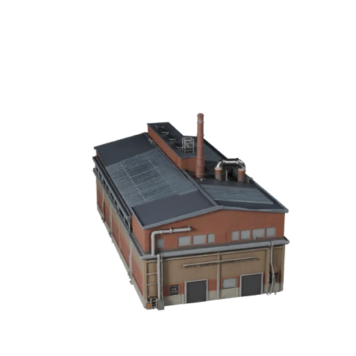 Stylized Manufacturing Plant 3D Model - Game Asset