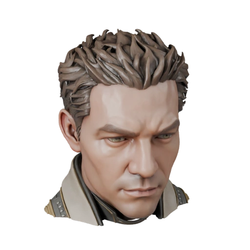 High Poly Sci-Fi Hero Bust | Pro Render Detail Asset