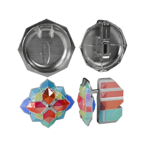 Broche Decorativo Geométrico 3D para Motores de Juego