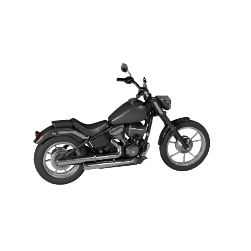 Modelo 3D de Moto Cruiser Baixo Poli para Unity e Unreal