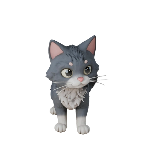 Cartoon Ragdoll Cat 3D Model - Stylized Asset for Animation