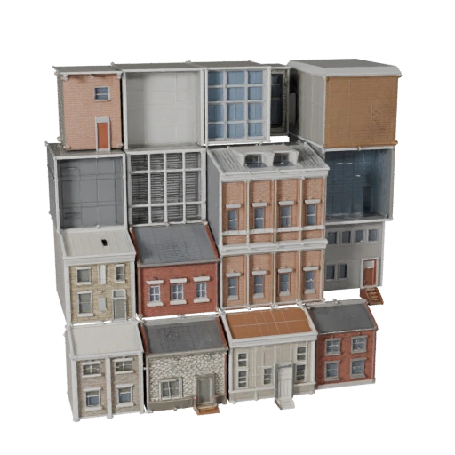 High Poly City Building Kit 3D Model for Archviz for Architecture