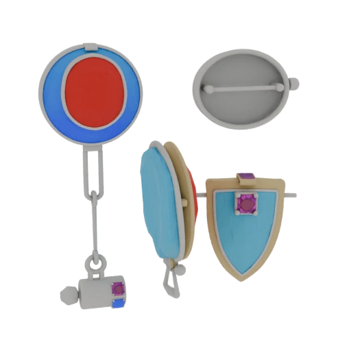 Broche de Cameo Geométrico - Activo Web 3D para Uso Online