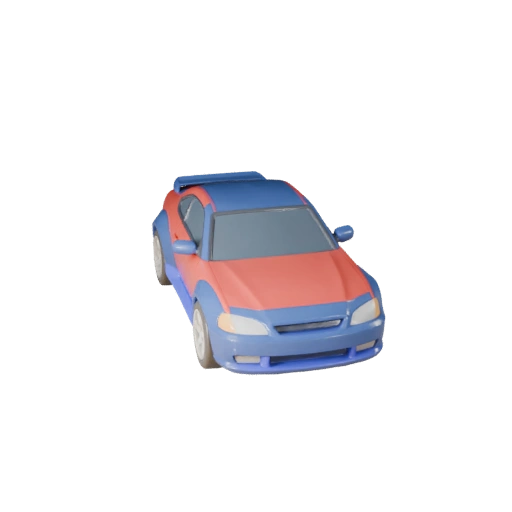 Modelo 3D Coupé Caricatura para Juegos Estilizados Activo PBR
