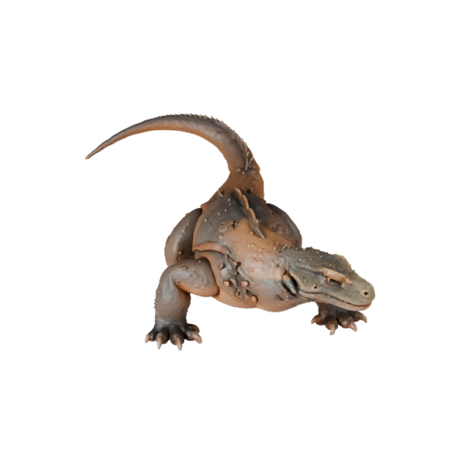 Modelo 3D de Dragão-de-Komodo Desenho Animado - Asset Estilizado para Animação