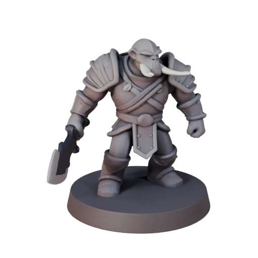 Stylized Orc Warrior Miniature | Realtime Game Pack