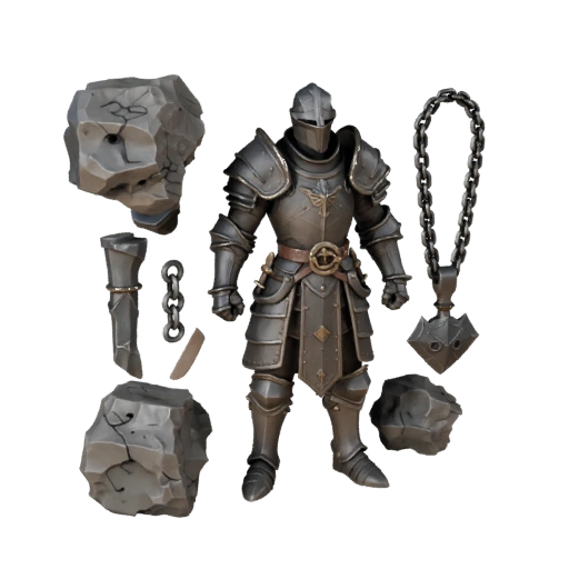 Modelo de Personaje Caballero de Fantasía - Articulado