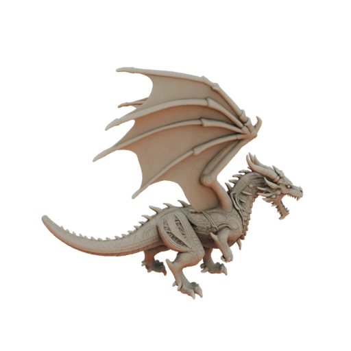 Miniatura STL de Dragón Jefe de Fantasía